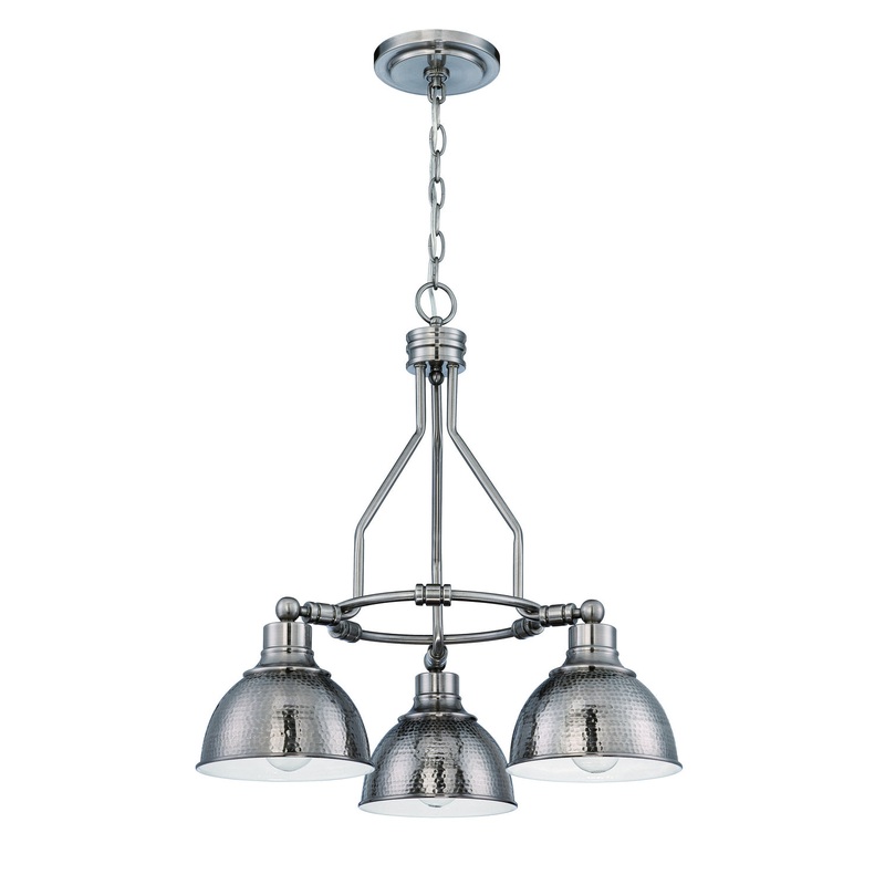 Timarron 3-Light Down Chandelier in Antique Nickel