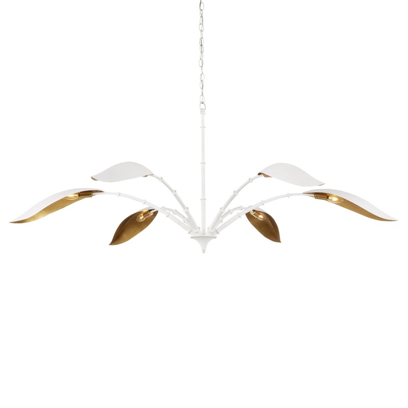Yuriko 6-Light Chandelier in Gesso White/Contemporary Gold Leaf