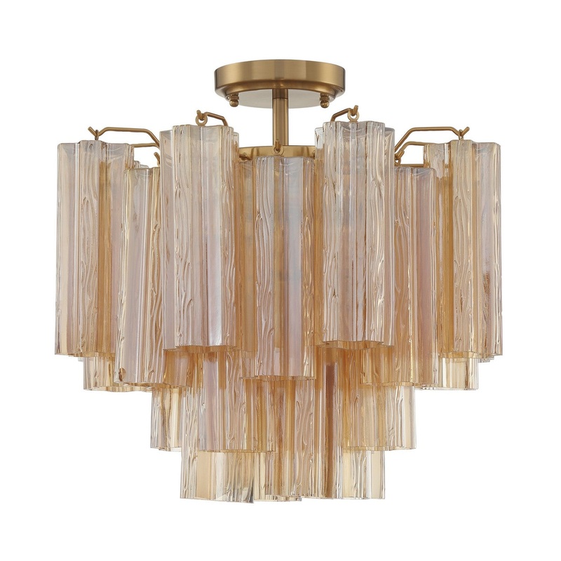 Addis 4-Light Ceiling Mount in Aged Brass
