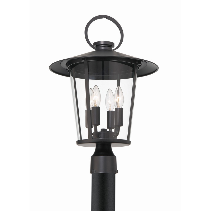 Andover 4-Light Outdoor Post Mount in Matte Black