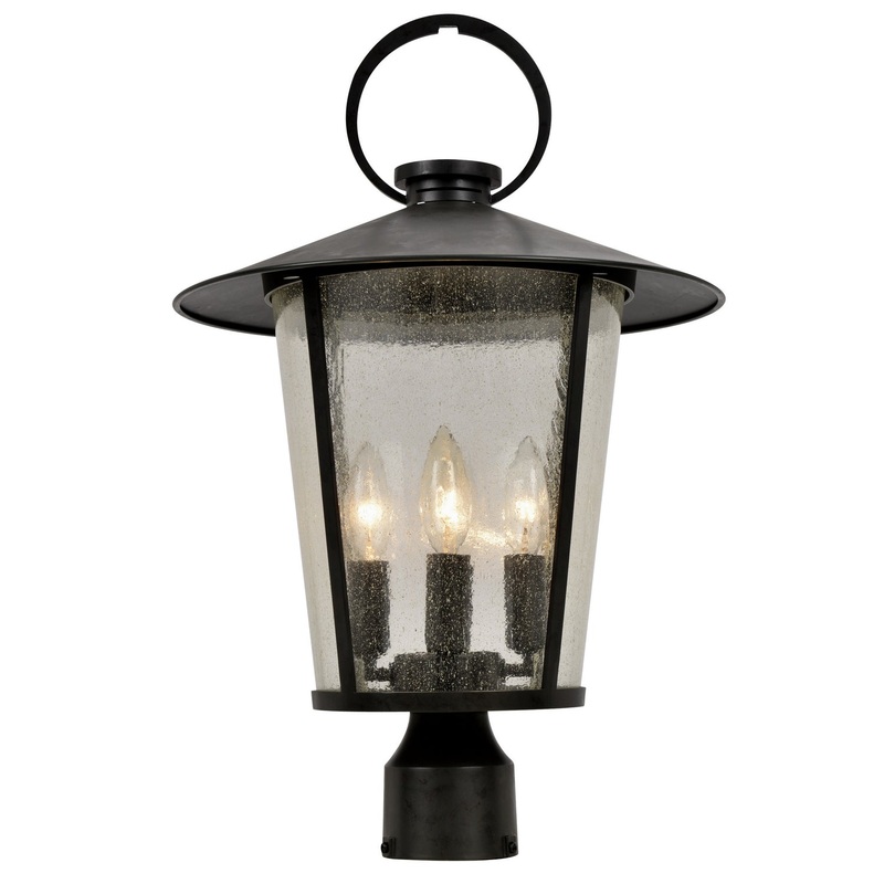 Andover 4-Light Post Mount in Matte Black