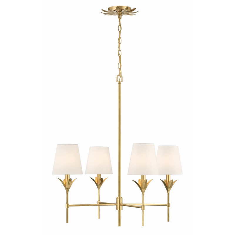 Broche 4-Light Chandelier in Antique Gold