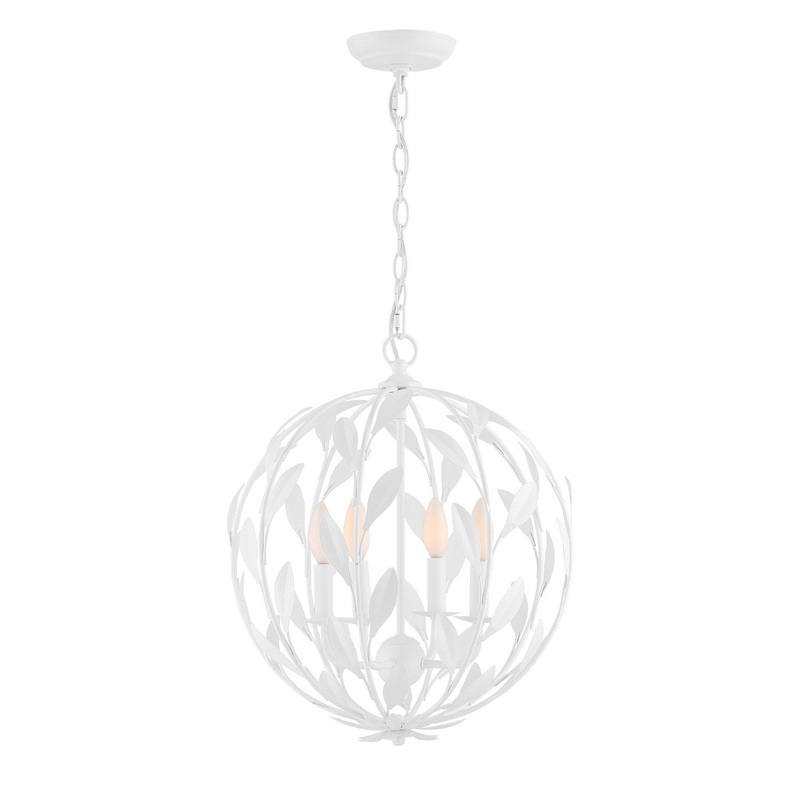 Broche 4-Light Chandelier in Matte White