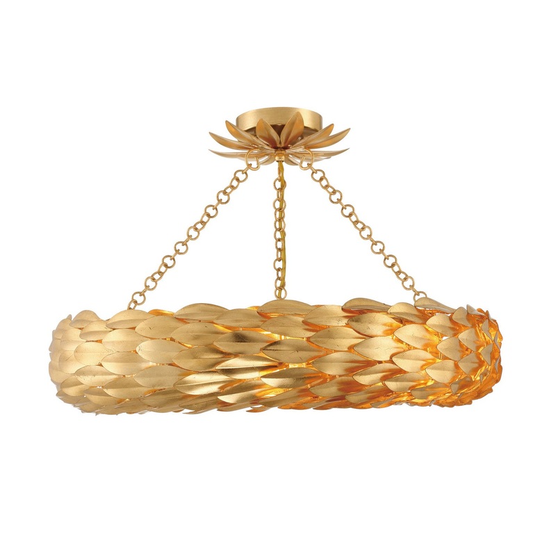 Broche 6-Light Ceiling Mount in Antique Gold