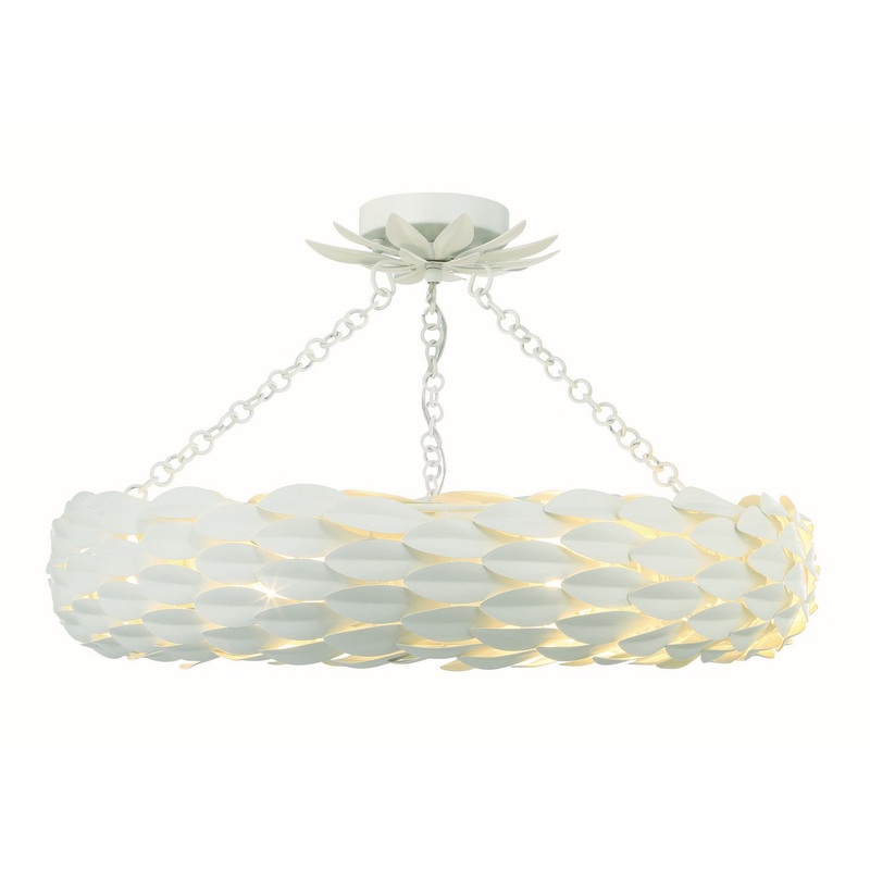 Broche 6-Light Ceiling Mount in Matte White