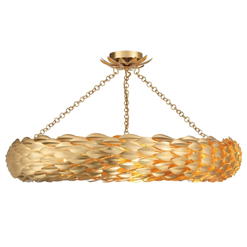 Broche 8-Light Ceiling Mount in Antique Gold