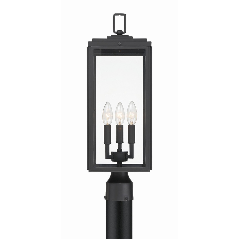 Byron 3-Light Outdoor Post Mount in Matte Black