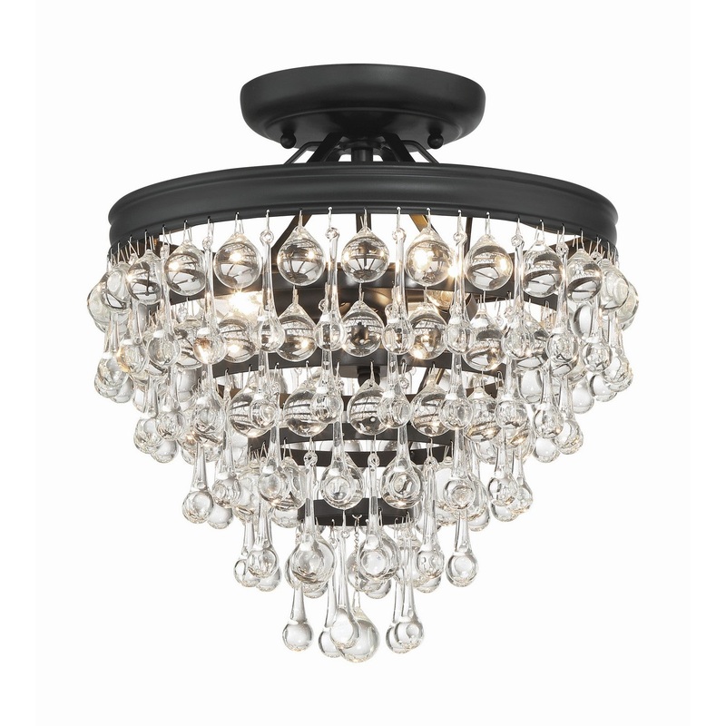 Calypso 3-Light Ceiling Mount in Matte Black
