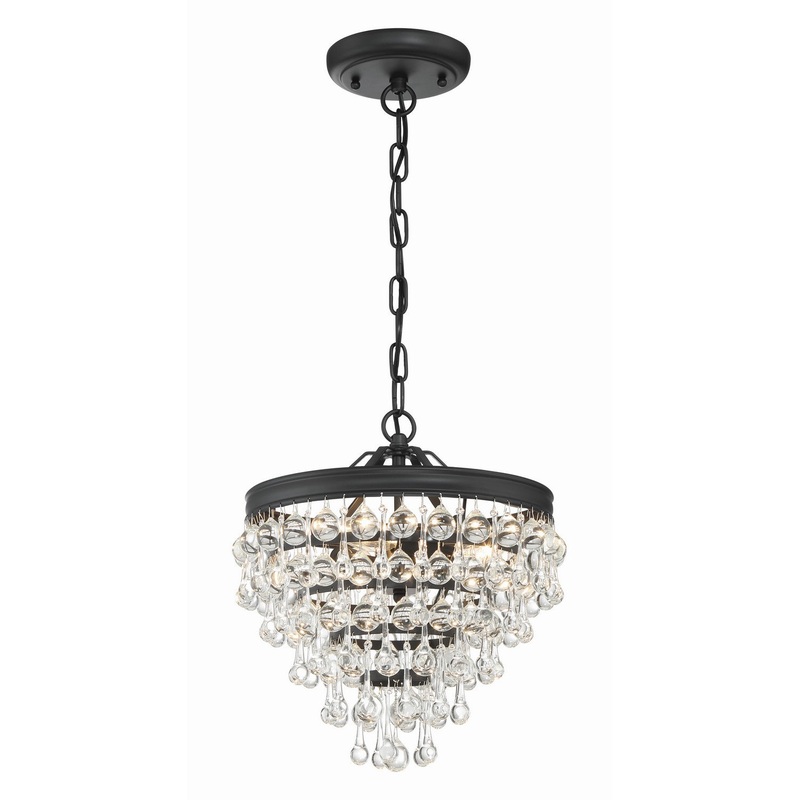 Calypso 3-Light Mini Chandelier in Matte Black