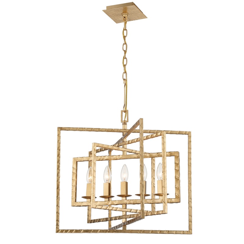 Capri 5-Light Chandelier in Antique Gold