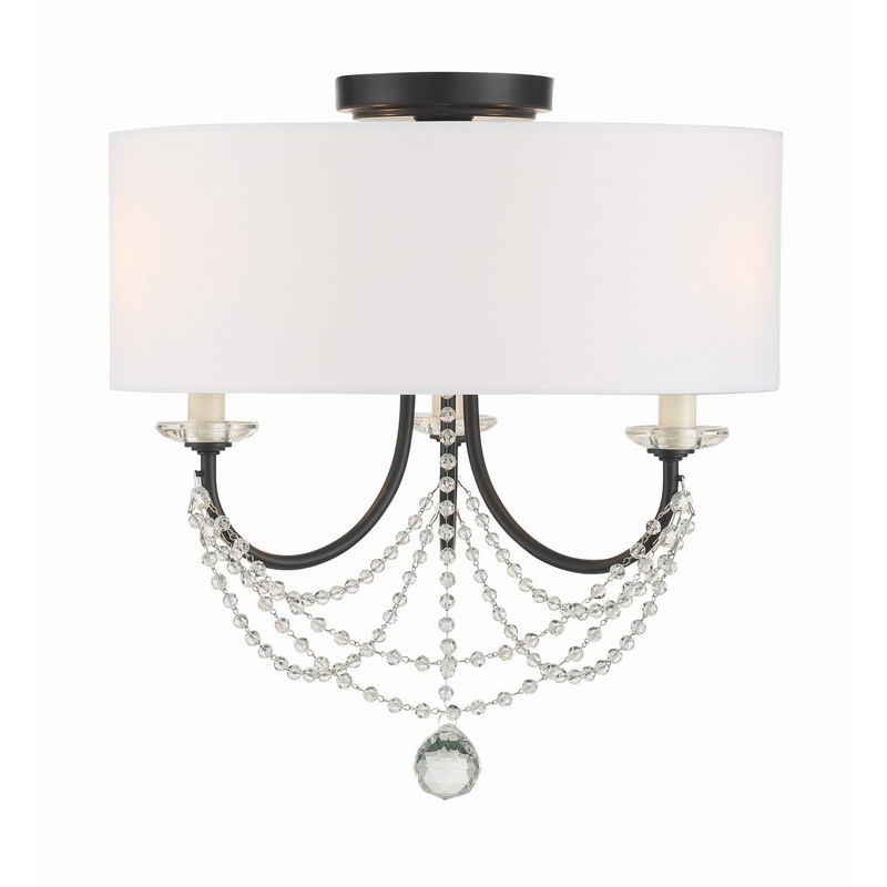Delilah 3-Light Ceiling Mount in Matte Black