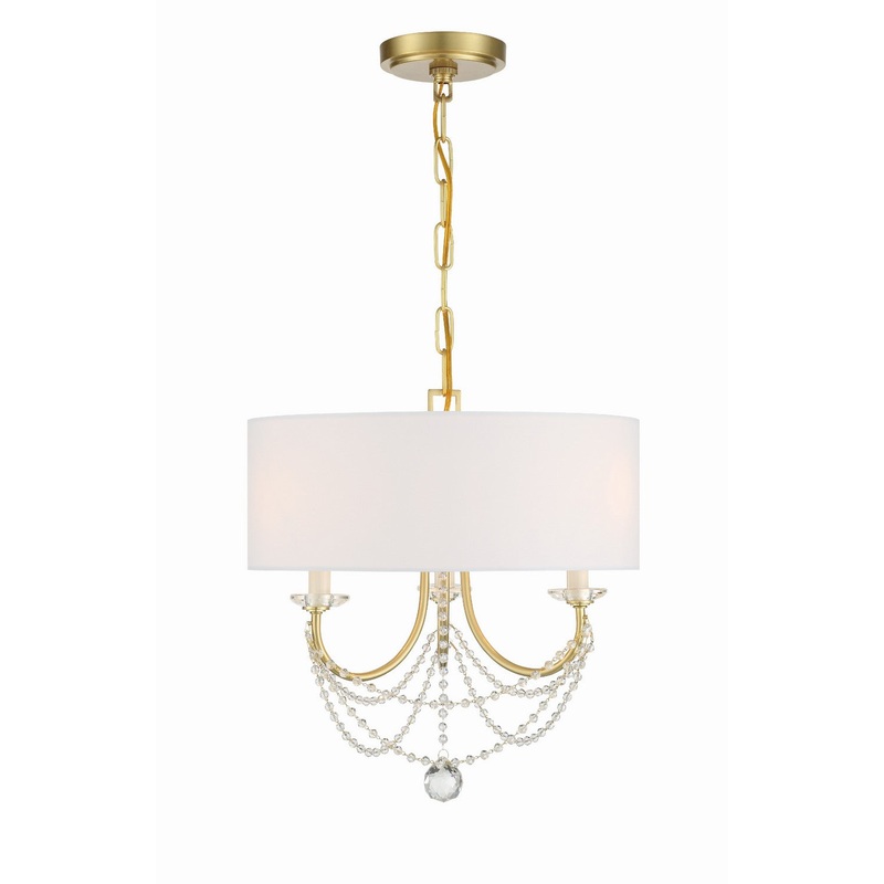 Delilah 3-Light Mini Chandelier in Aged Brass