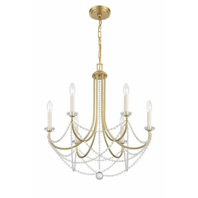 Delilah 6-Light Chandelier in Aged Brass