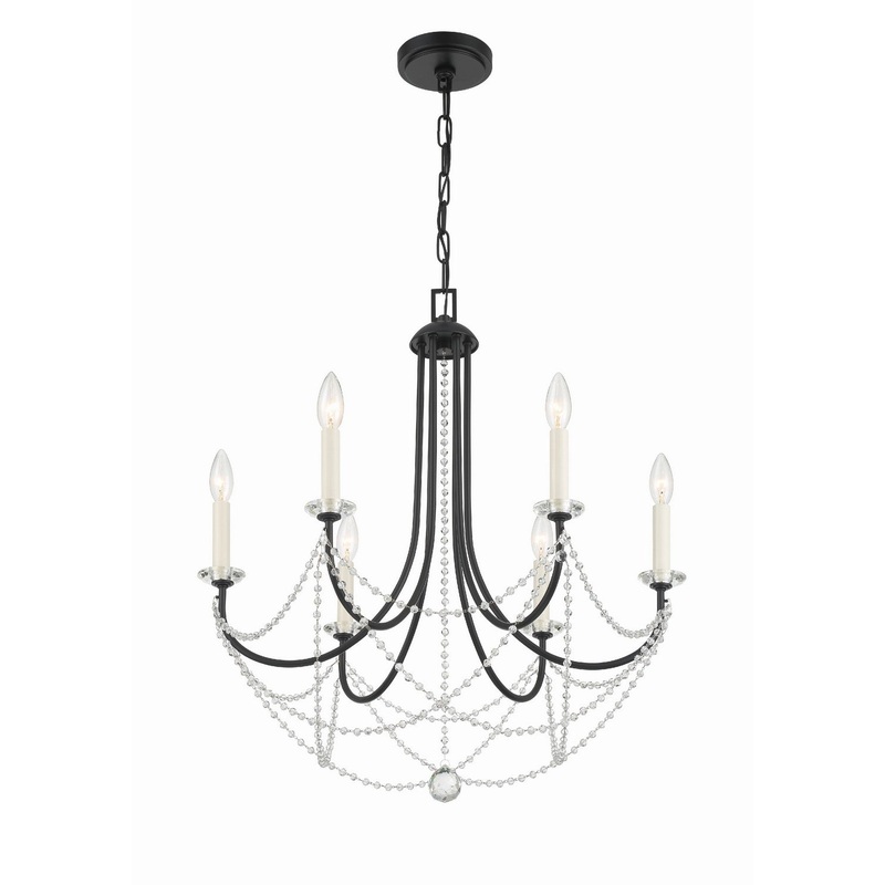 Delilah 6-Light Chandelier in Matte Black