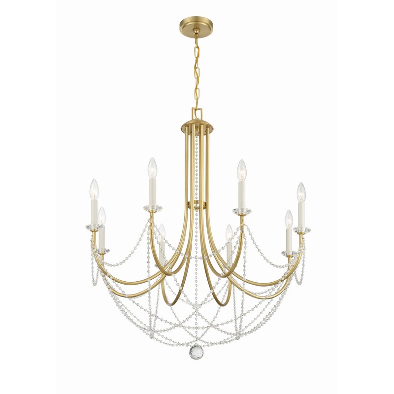 Delilah 8-Light Chandelier in Aged Brass