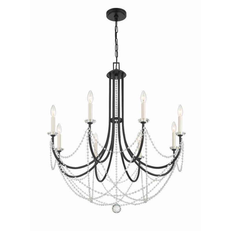 Delilah 8-Light Chandelier in Matte Black