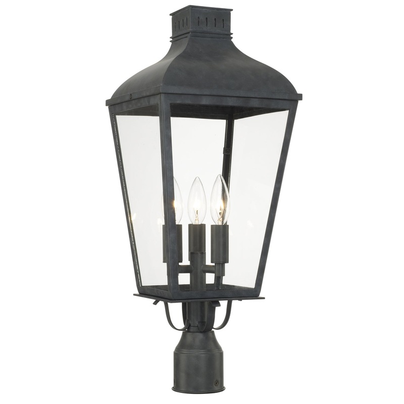 Dumont 3-Light Post Mount in Graphite