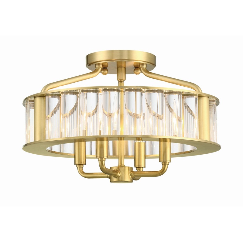 Farris 4-Light Ceiling Mount in Aged Brass