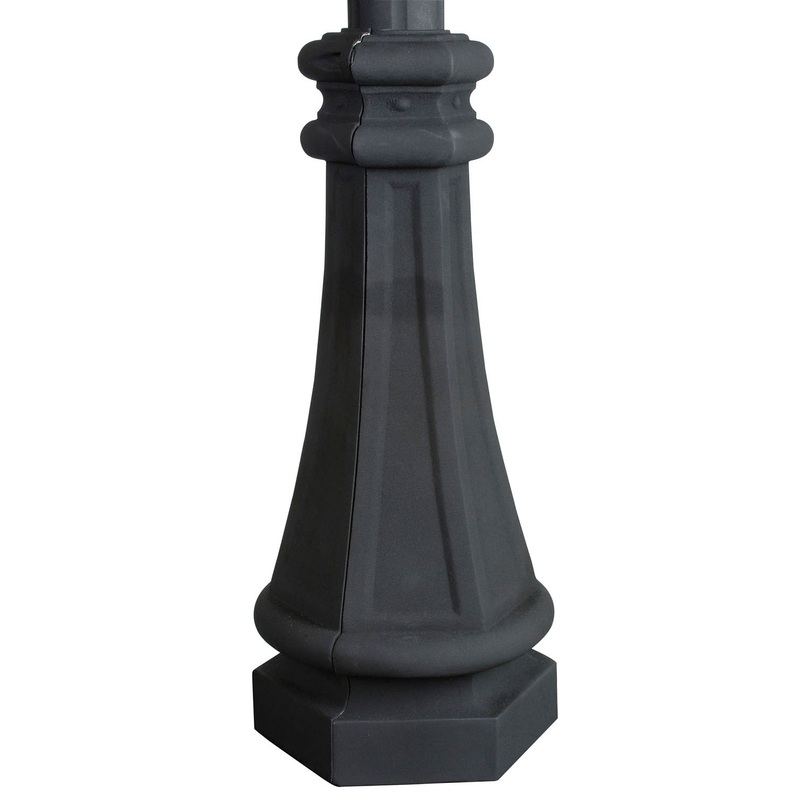 Pole Wrap 22.5" Fluted Direct Burial Post Wrap in Textured Black