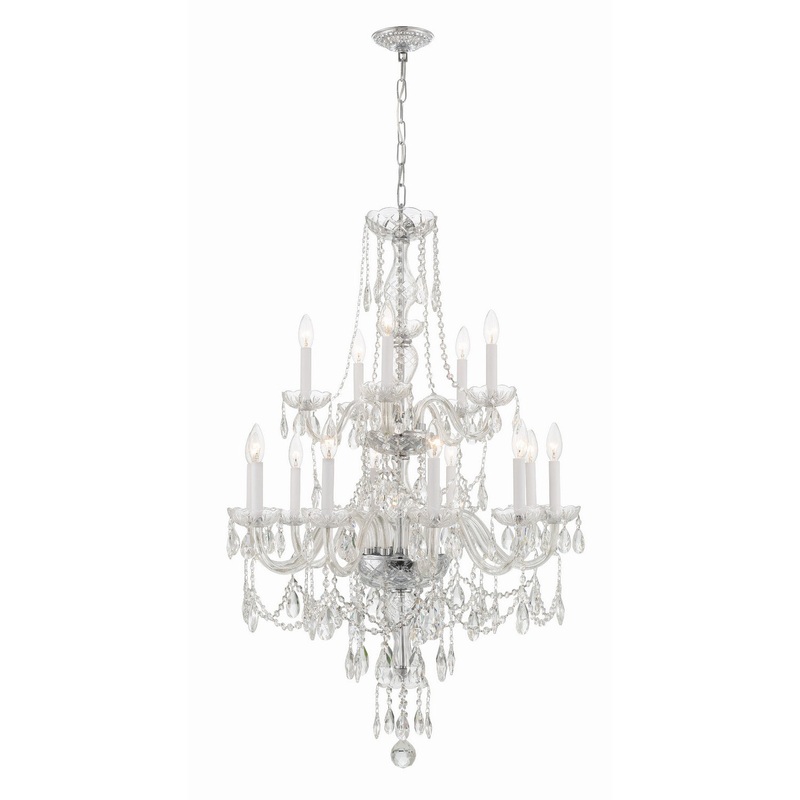 Traditional Crystal 15-Light Chandelier in Polished Chrome