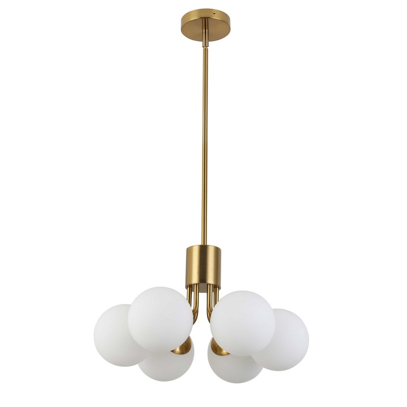 Amanda 6-Light Pendant in Aged Brass