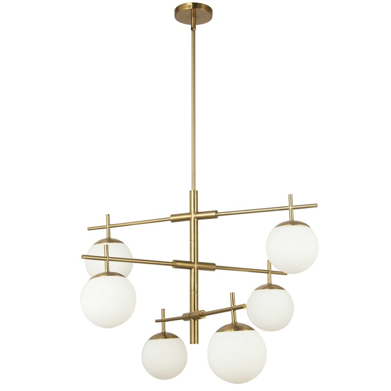 Caelia 6-Light Chandelier in Aged Brass
