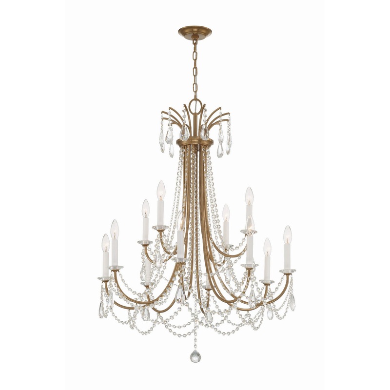 Karrington 12-Light Chandelier in Aged Brass
