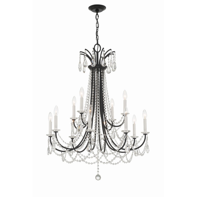 Karrington 12-Light Chandelier in Matte Black