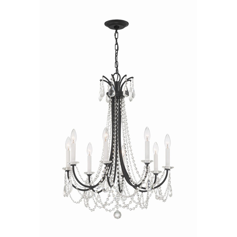 Karrington 8-Light Chandelier in Matte Black