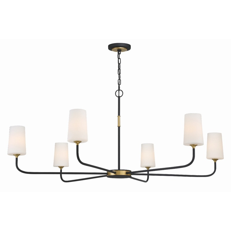 Niles 6-Light Chandelier in Black Forged & Modern Gold