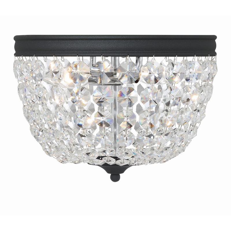 Nola 2-Light Ceiling Mount in Black Forged