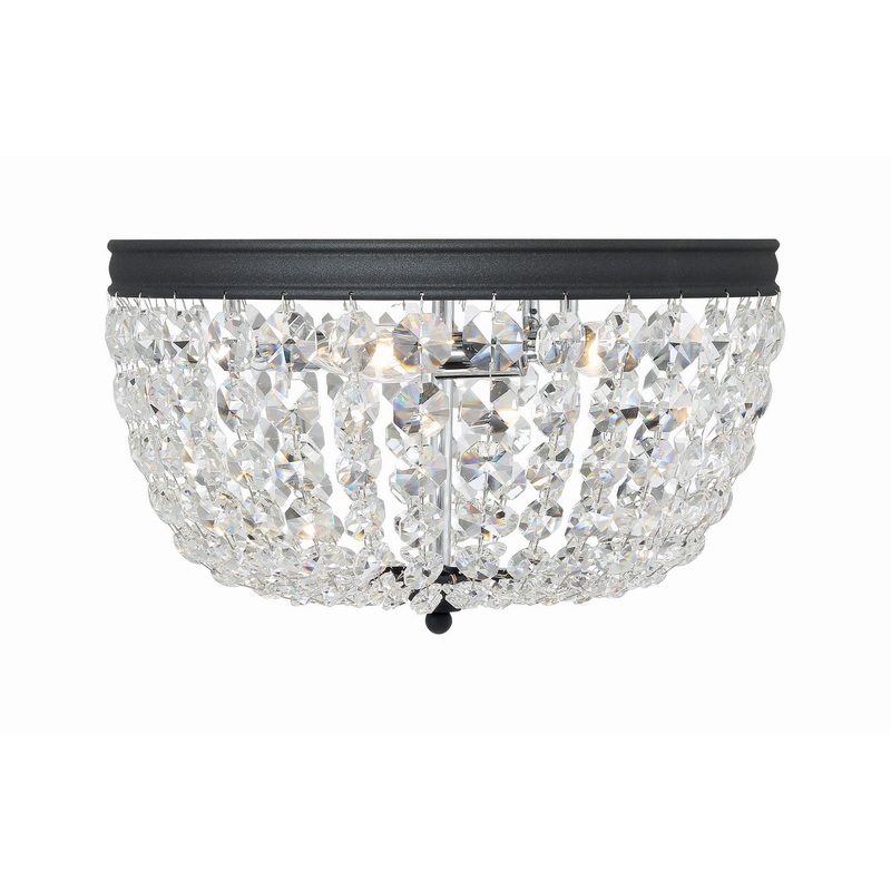 Nola 3-Light Ceiling Mount in Black Forged
