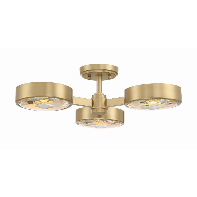 Orson 3-Light Ceiling Mount in Modern Gold