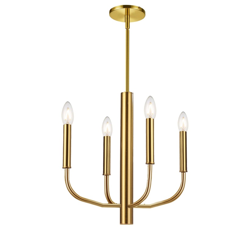 Eleanor 4-Light Chandelier in Aged Brass