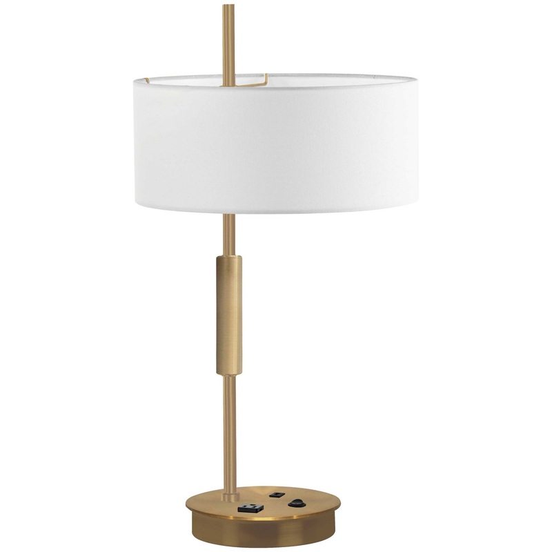 Fitzgerald 1-Light Table Lamp in Aged Brass