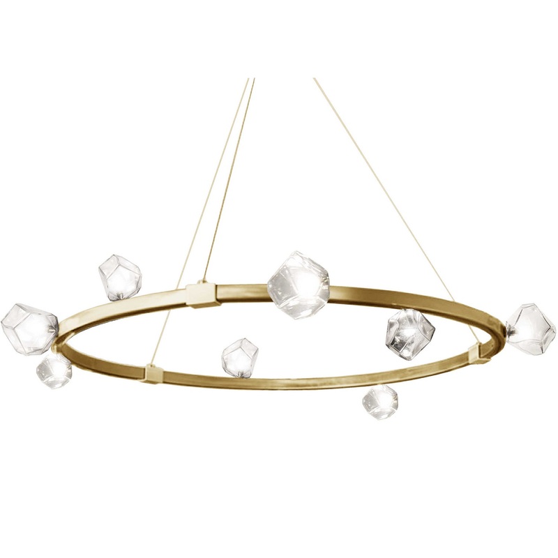 Pearlene 12-Light Chandelier in Aged Brass