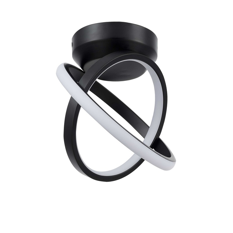 Philo LED Semi-Flush Mount in Matte Black