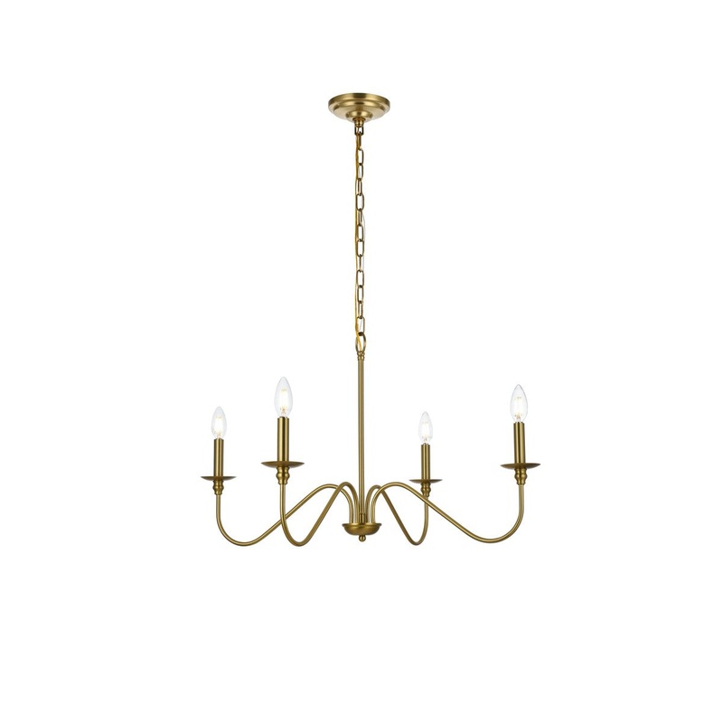 Rohan 4-Light Chandelier in Satin Gold