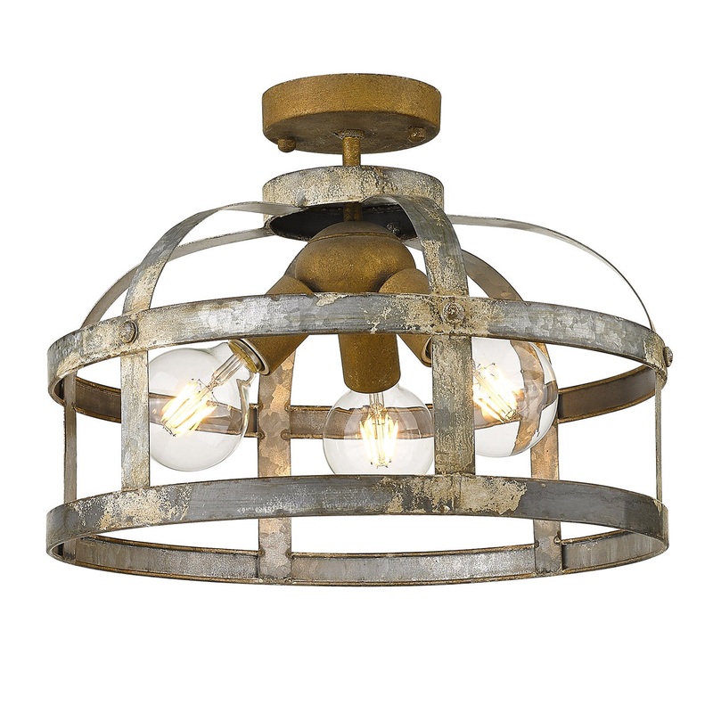 Bavaria Semi-Flush in Colonial Steel