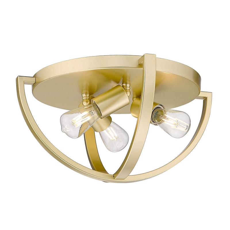 Colson 15" Flush Mount in Olympic Gold with No Shade