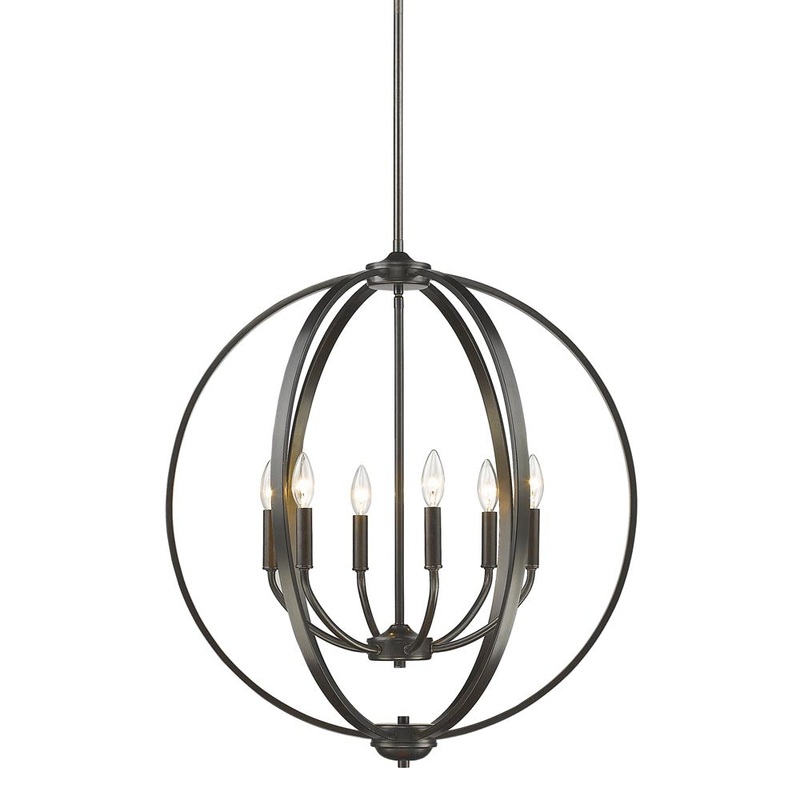 Colson 6-Light Chandelier in Etruscan Bronze with No Shade