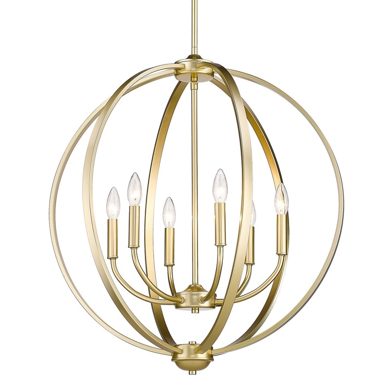 Colson 6-Light Chandelier in Olympic Gold with No Shade
