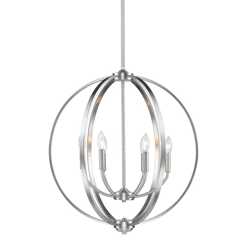 Colson 6-Light Chandelier in Pewter with No Shade