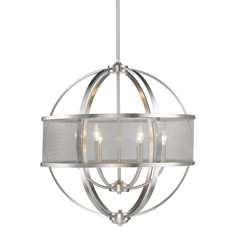 Colson 6-Light Chandelier in Pewter with Pewter Shade