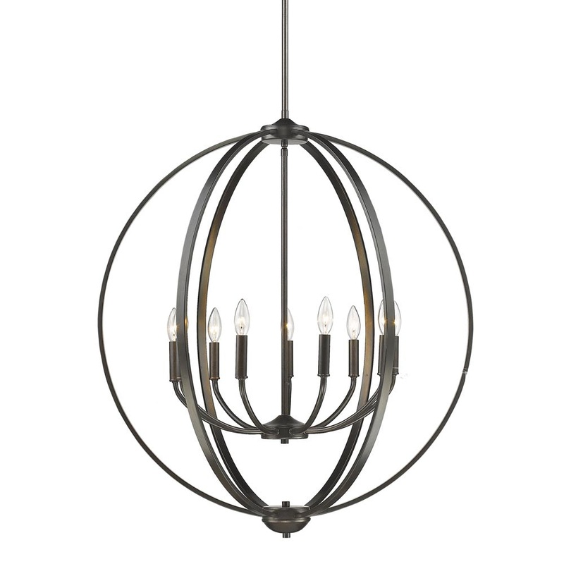 Colson 9-Light Chandelier in Etruscan Bronze with No Shade