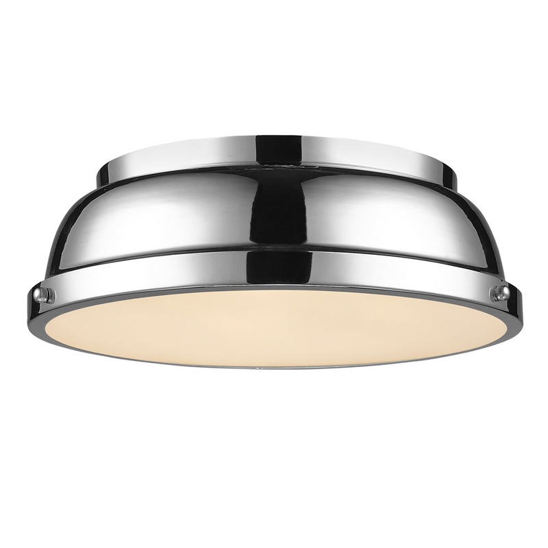 Duncan Flush Mount in Chrome with Chrome Shade