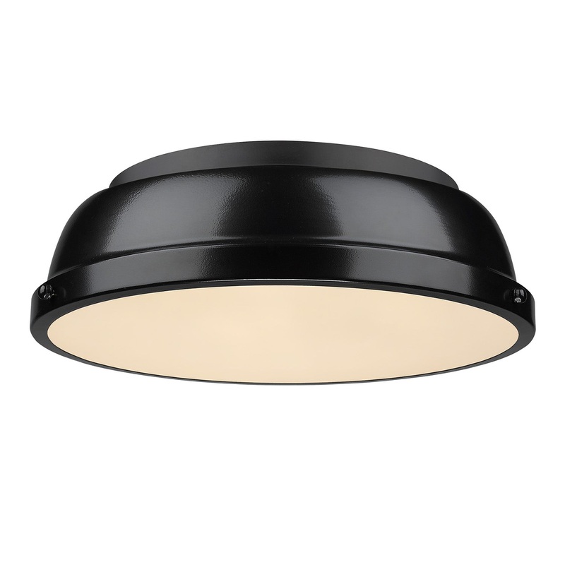 Duncan Flush Mount in Matte Black with Black Shade