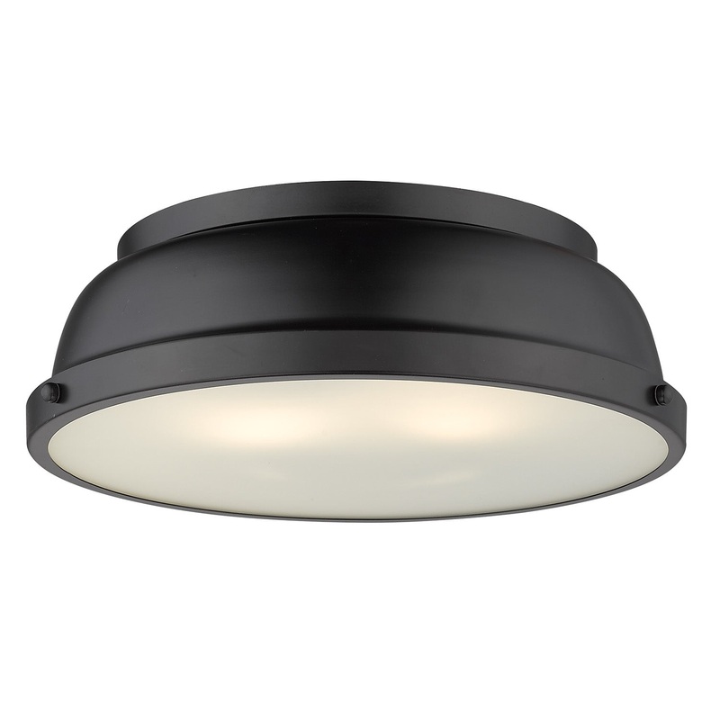 Duncan Flush Mount in Matte Black with Matte Black Shade