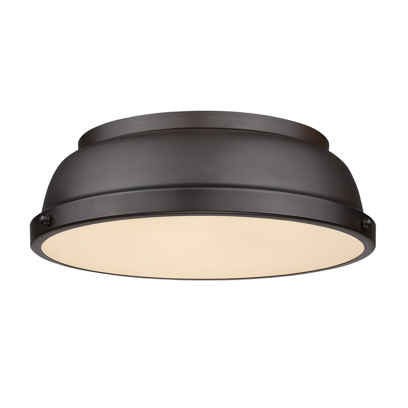 Duncan Flush Mount in Rubbed Bronze with Rubbed Bronze Shade