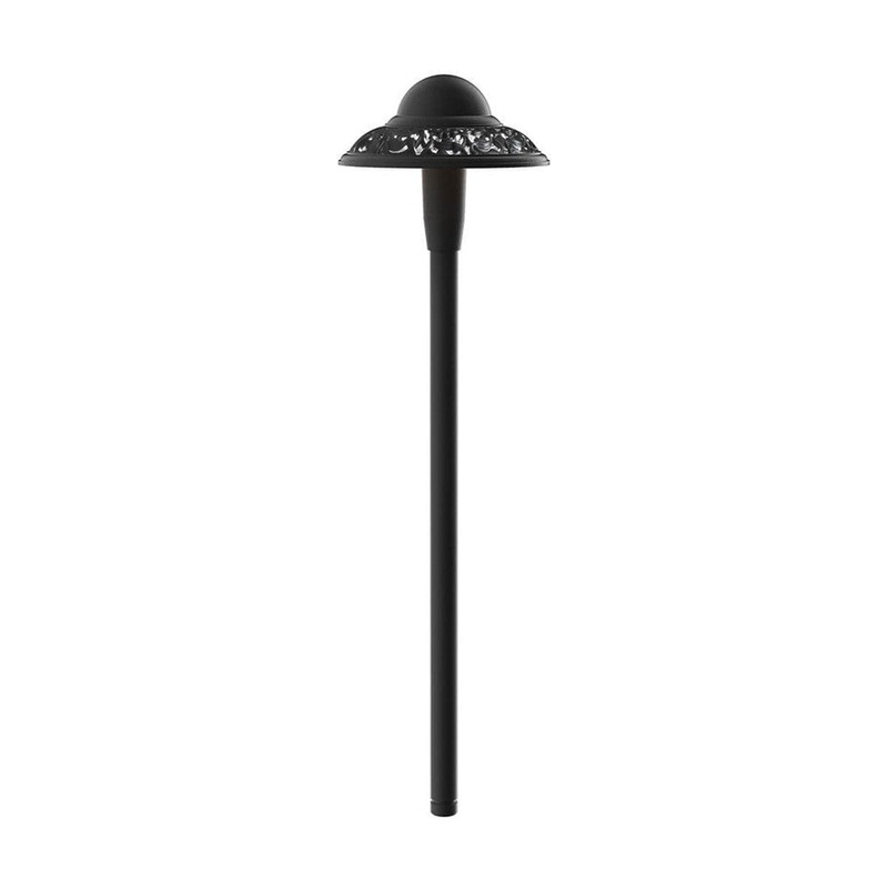 LED Pierced Dome Path Light in Black Textured